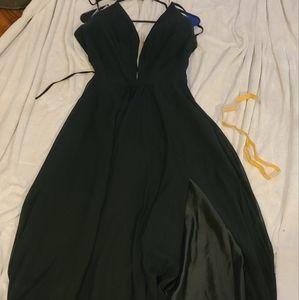 Black corset tie back